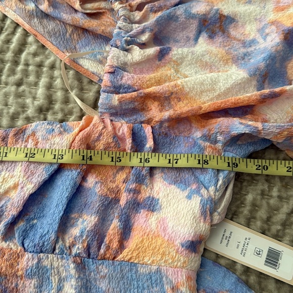 NWT - BCBGENERATION - Molly Puff Sleeve Midi Dress In Abstract Tie Dye - L - Picture 5 of 12